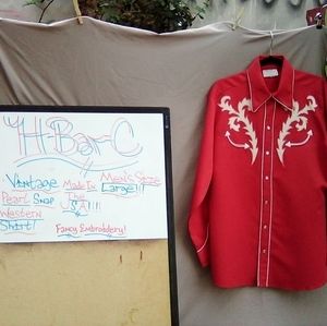 Vintage H Bar C Pearl Snap Western Shirt LRG